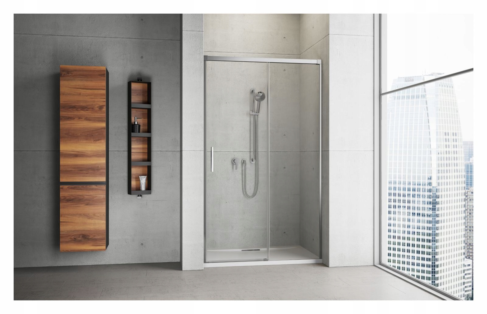 Drzwi prysznicowe wnękowe 160 P Idea DWJ UltraClea Wysokość produktu 200.5 cm