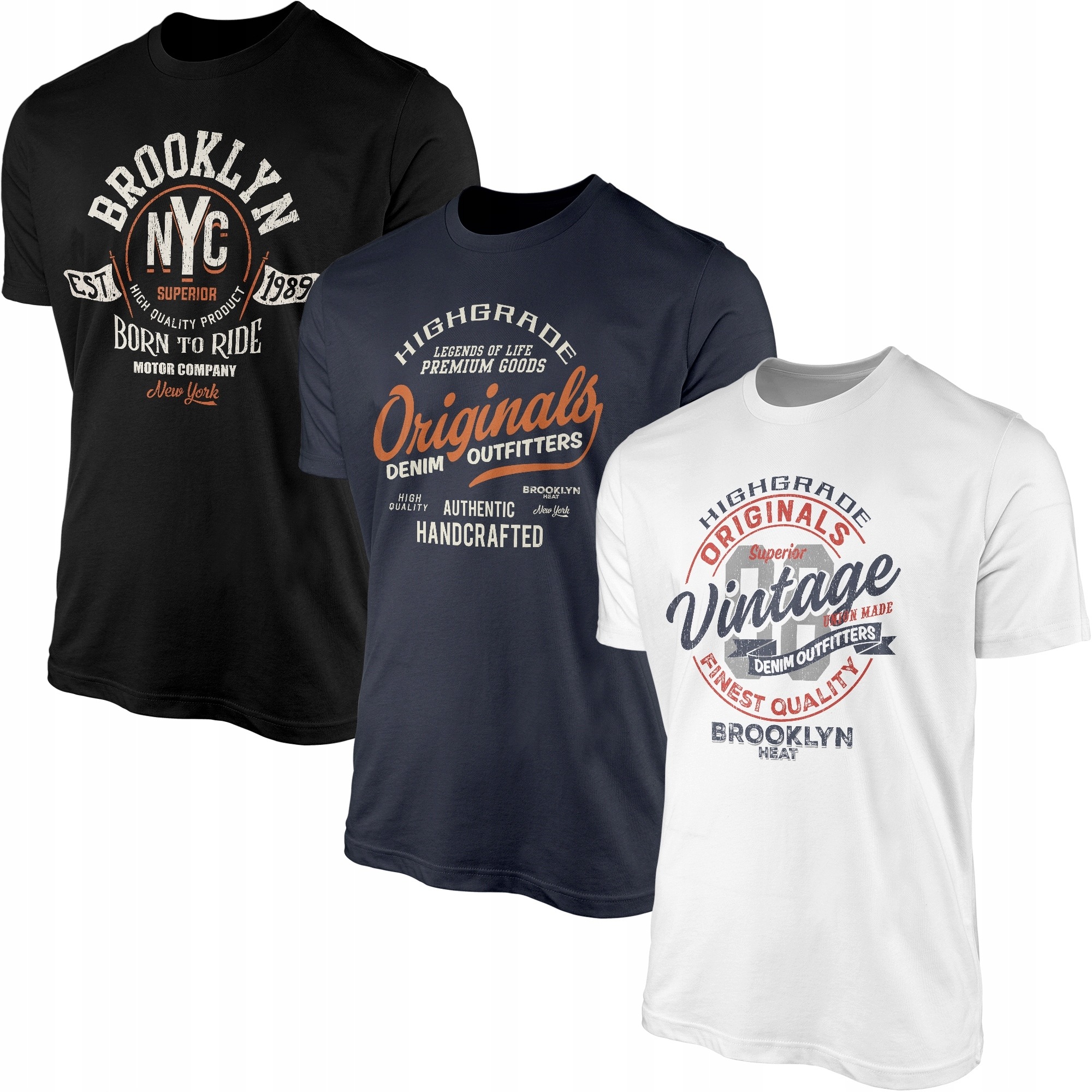 Pánské ležérní trička na každý den, sportovní boxerský set, 3x tričko Bavlna