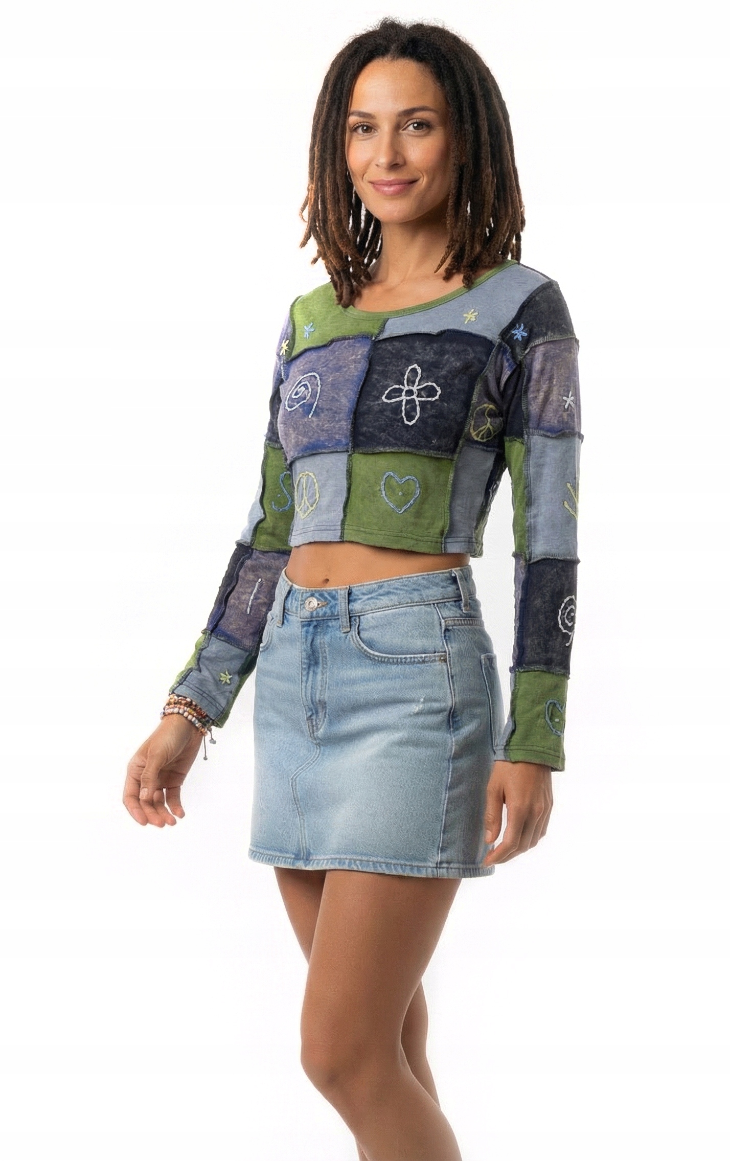 Halenka z Nepálu Top ručně Zdobená, barvená