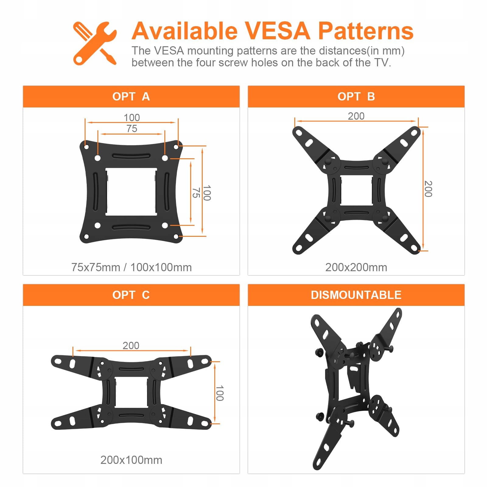 GRIFEMA TV Mount 13-43" 360° Adjustable, Up to 20kg, VESA 200x200 — miniatura 2