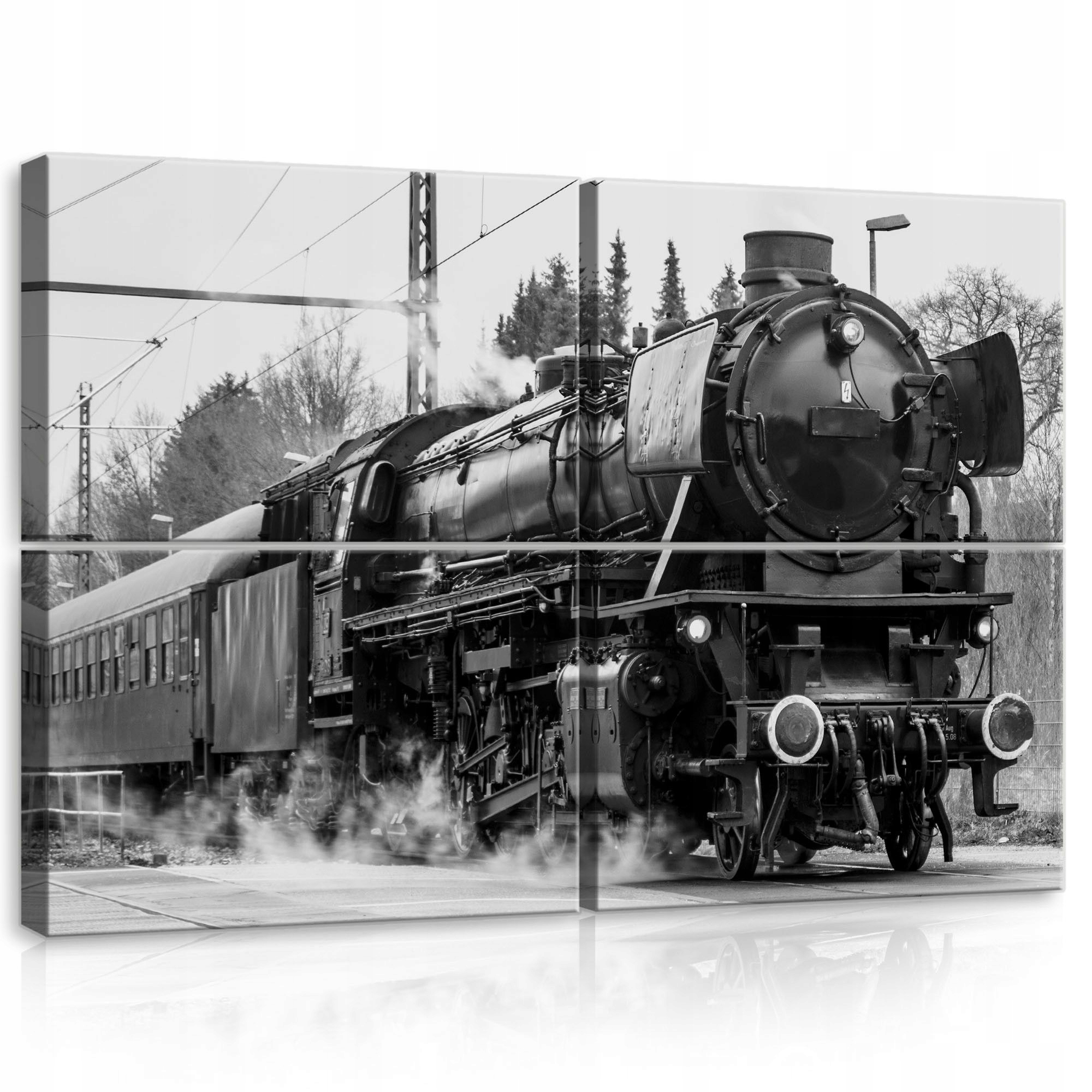 Obraz 120x80 Parná lokomotíva vlak železnica para dym retro priemysel