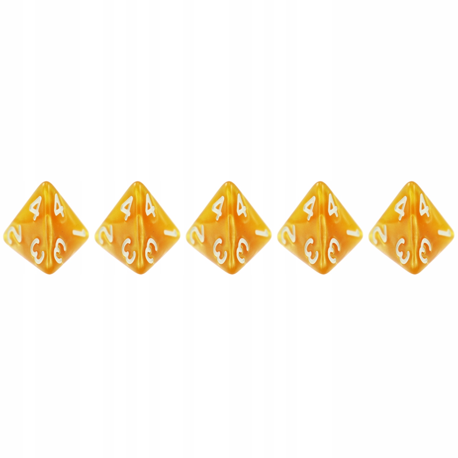 ZESTAW 5X KOŚĆ CZTEROŚCIENNA K4 RPG KREMÓWKOWA