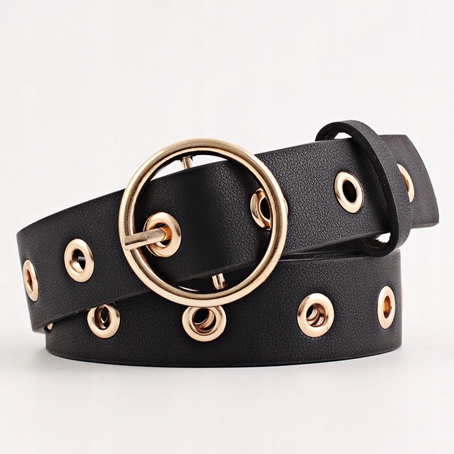 Pasek Damski Klamra Szeroki Do Spodni Róż Pudrowy Model A28