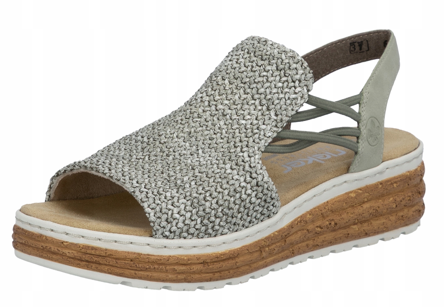 Rieker 62741-52 vel.37 módní nazouvací sandály na klínku