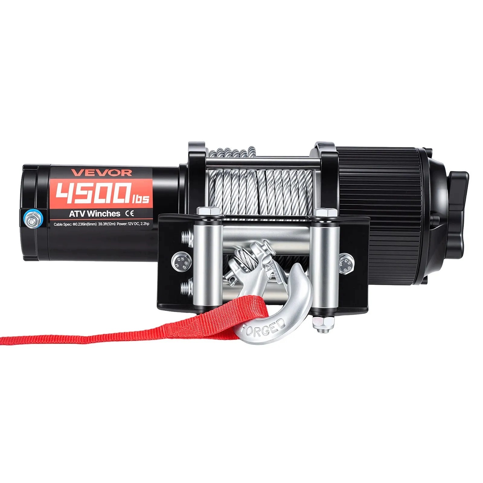 Elektrický navijak do auta 12 V 2041 kg IP54, silný, čierny