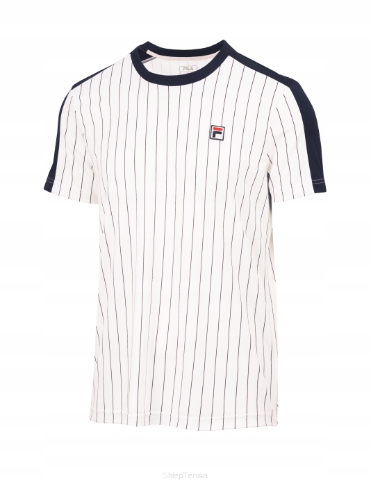 Koszulka tenisowa Fila Stripes Jascha 2 biała XXL