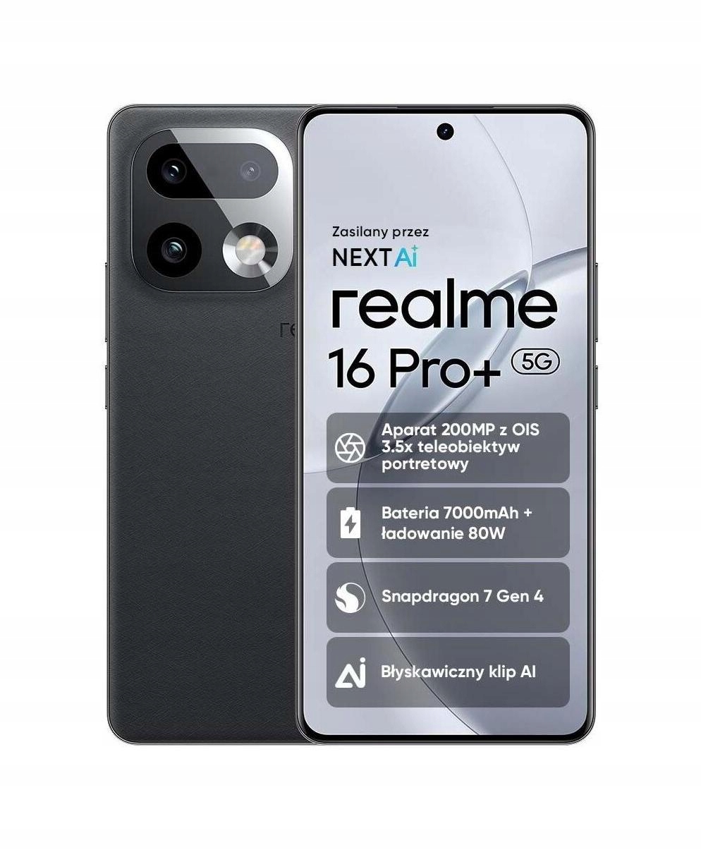 Smartphone realme 16 Pro+ 5G 8 Gb 256 Gb Amoled Ois Šedý Master Grey