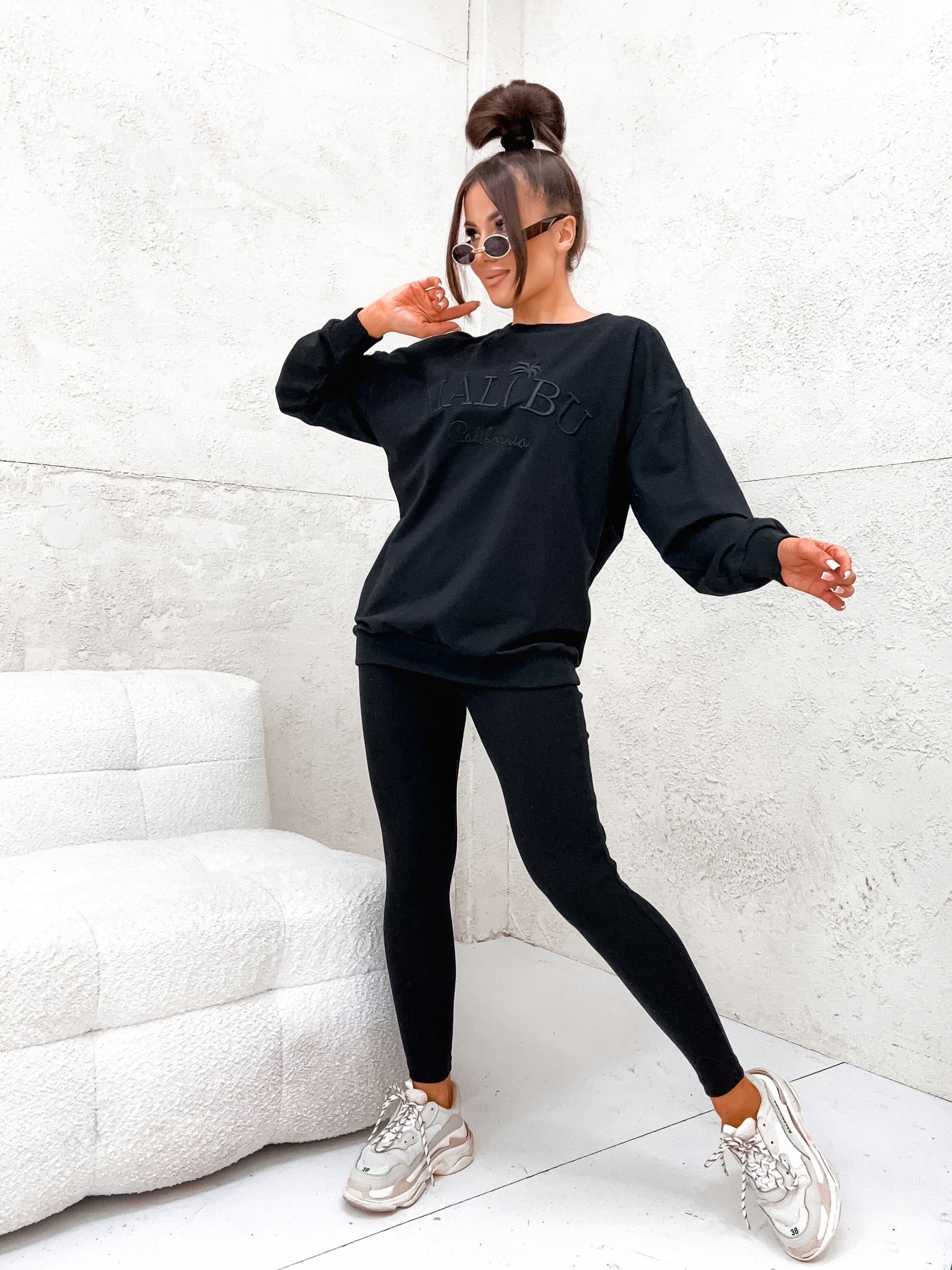 DAMSKI KOMPLET DRES BAWEŁNIANY MALIBU BLUZA I LEGGINSY KOLORY S Marka inna