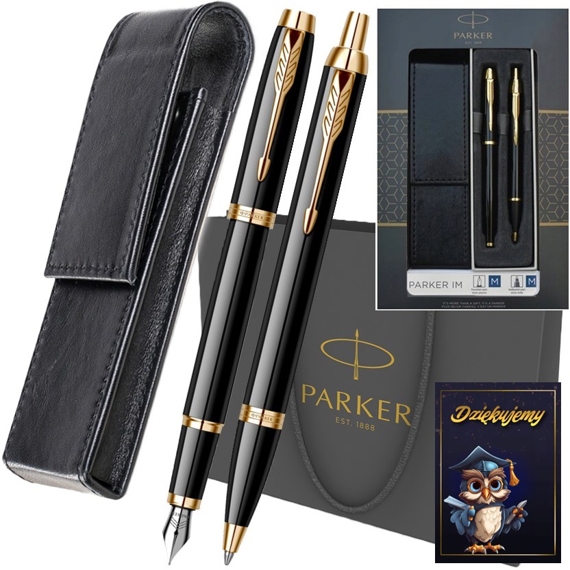 Pióro wieczne długopis Parker IM Czarna laka Gt Grawer Nauczyciela