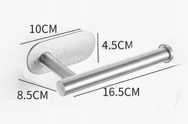UCHWYT SAMOPRZYLEPNY NA PAPIER TOALETOWY CHROM Wysokość produktu 4.5 cm