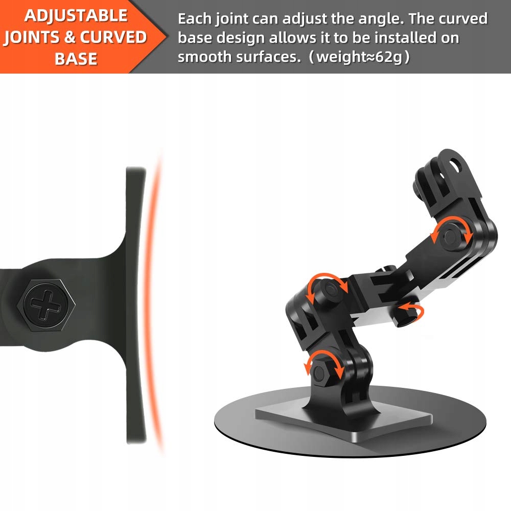 SUREWO Aluminiowy Uchwyt Na Kask Motocyklowy Do Kamer GoPro DJI AKASO — miniatura 3