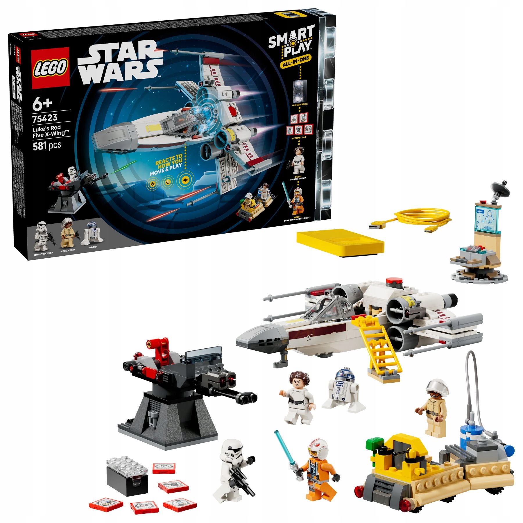 stavebnice Lego Star Wars 75423 Smart Play: Lukeův Rudý X-Wing