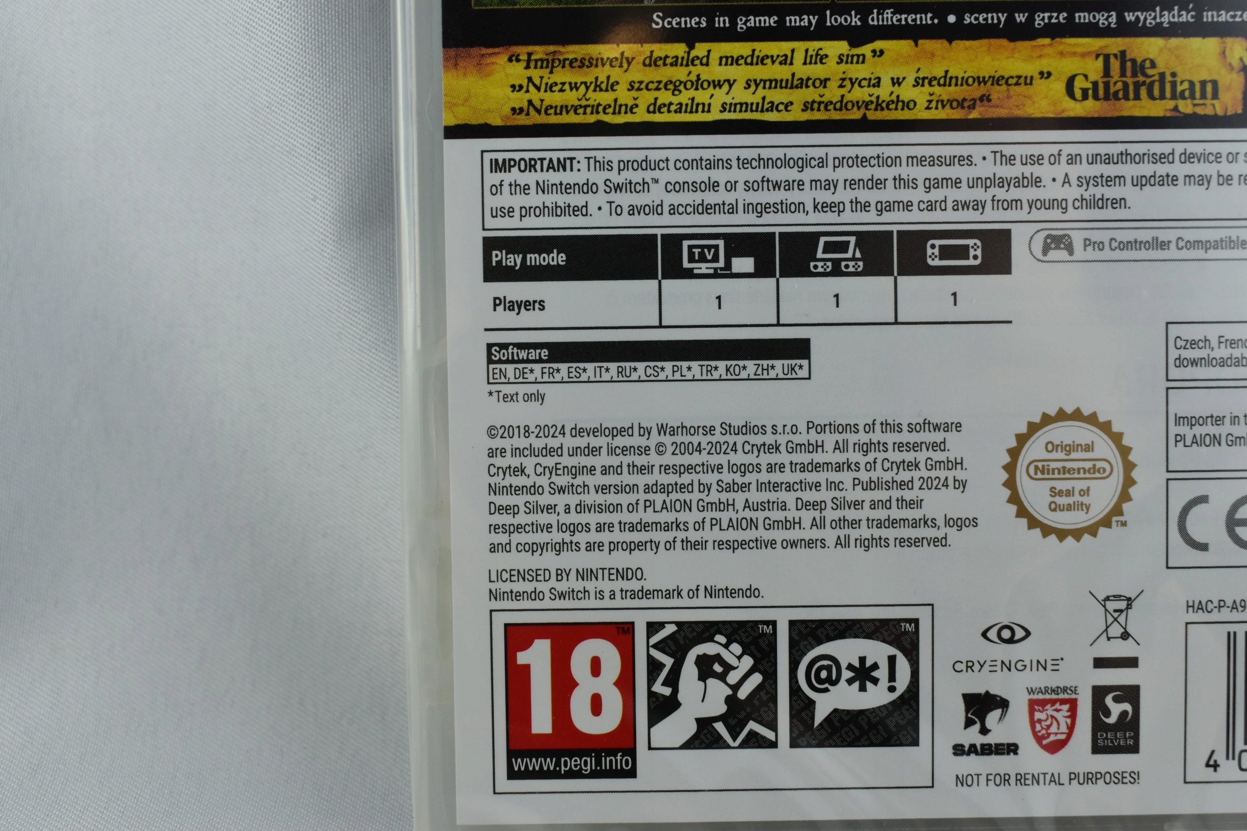 KINGDOM COME DELIVERANCE: ROYAL EDITION SWITCH Producent Deep Silver