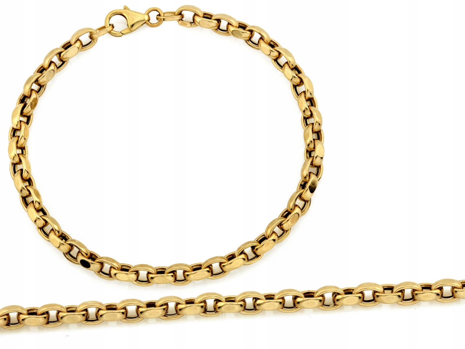 Zlatý náramek 585 rolo s velkými Články 4.53 g, klasika elegance 20 cm