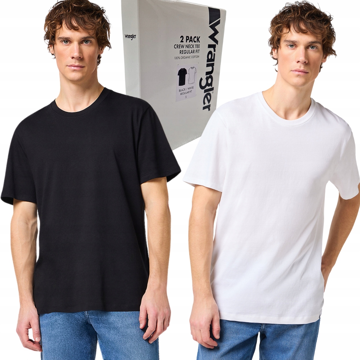 Wrangler 2 Pack White/Black Dwupak T-shirt 2 bavlněné trička krabička L
