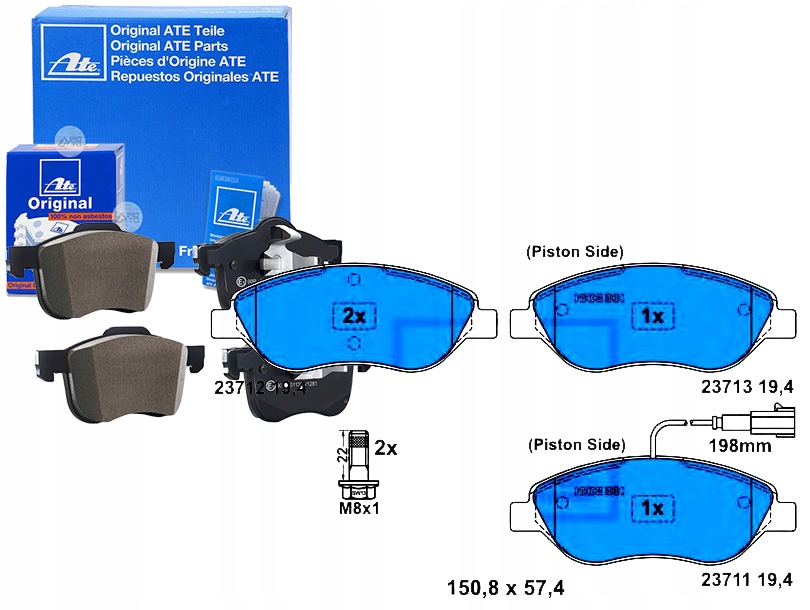 ATE KOMPLET KLOCKÓW HAMULCOWYCH 13047039842 573076