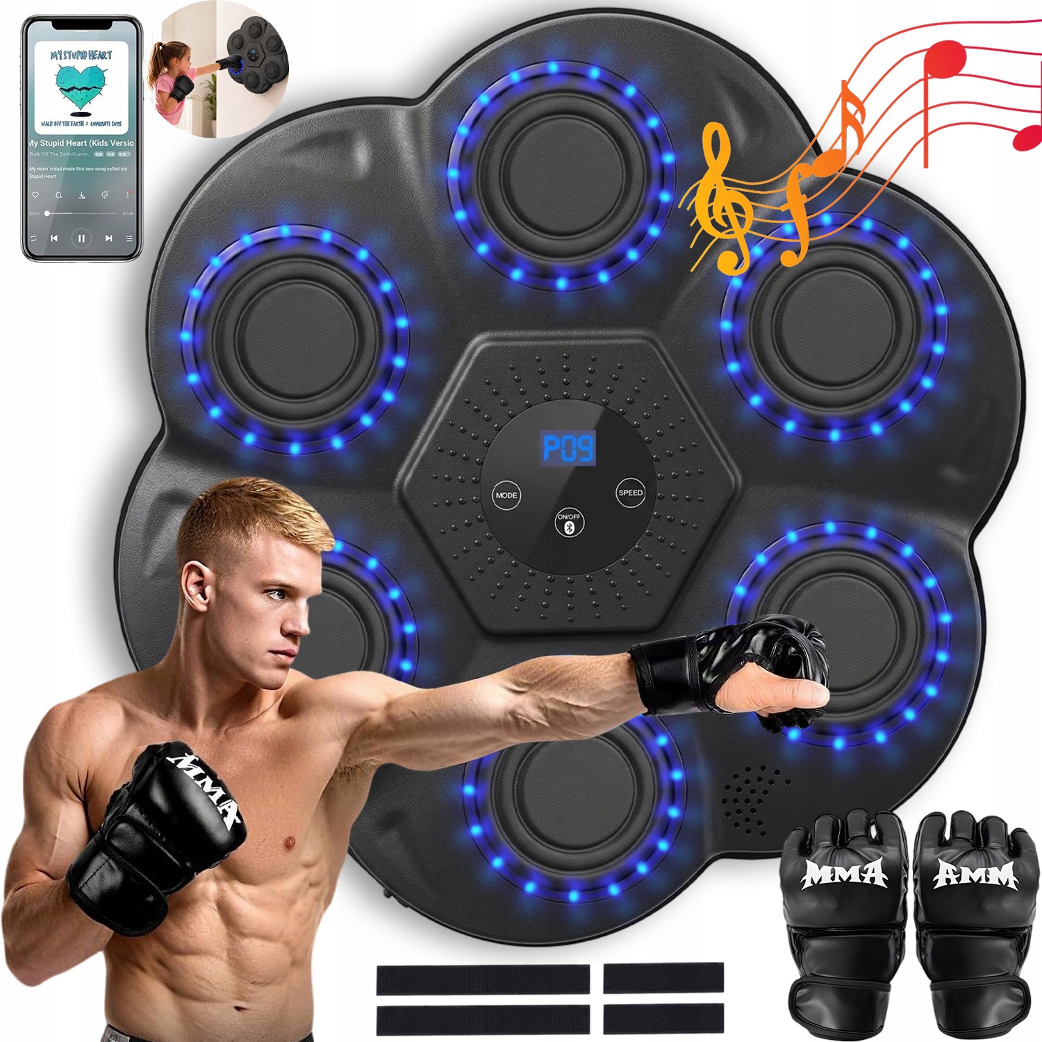 Bluetooth Music Light Boxing Machine V Tréninkové Boxovací Stěně