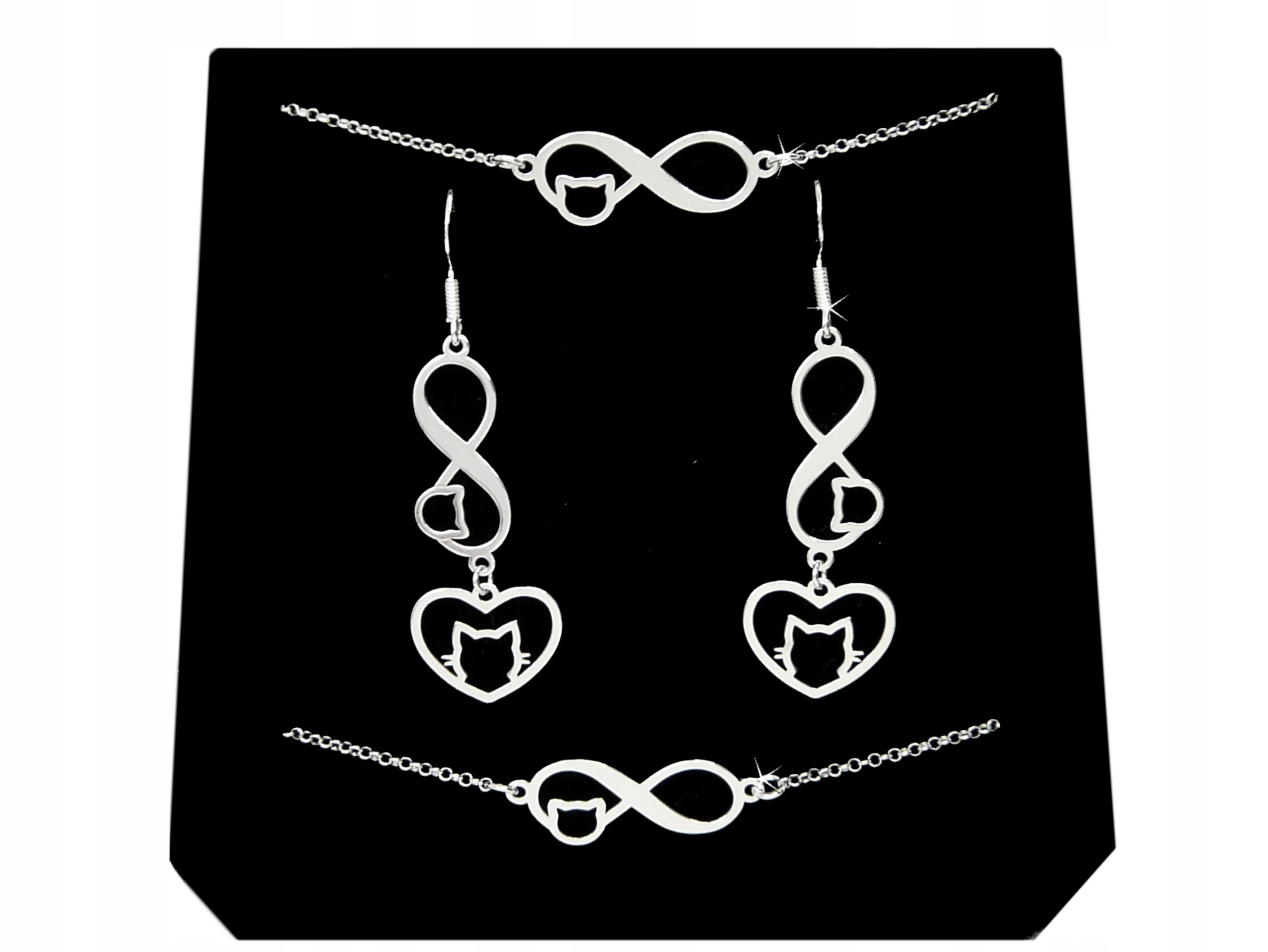 

Srebrny Komplet Biżuterii Kot Kotek srebro 925