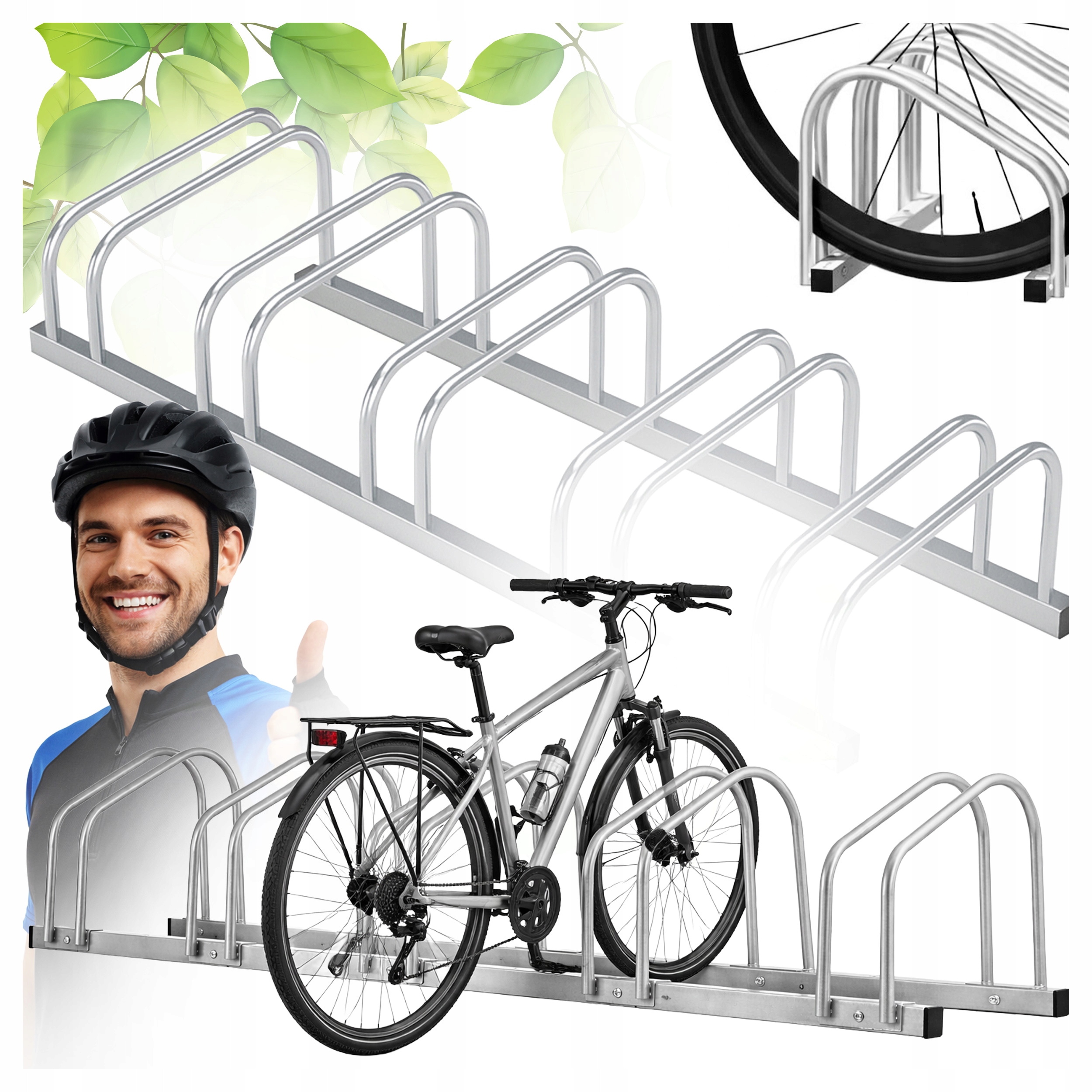 Stojak Rowerowy na ROWER Uchwyt Metal na 5 Stanowisk Rowerów MOCNY Solidny