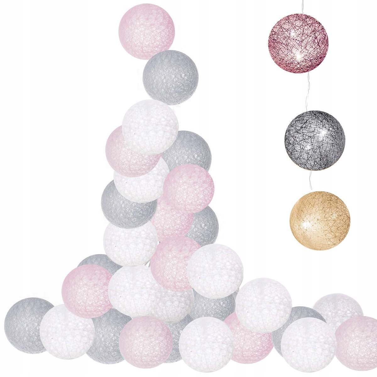 

Cotton Balls 30LED 6cm Girlanda Lampki Na Baterie
