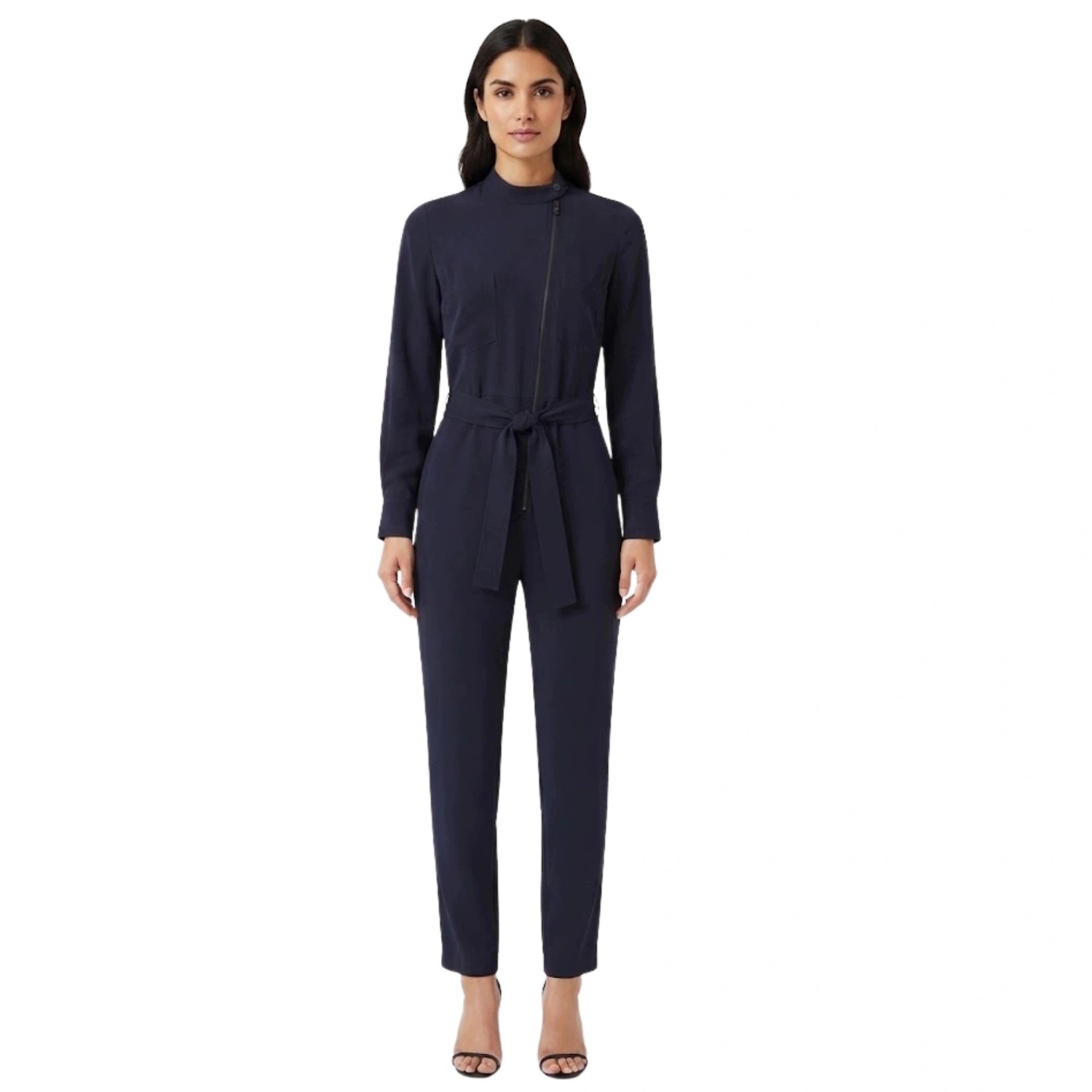 Dámská kombinéza Karen Millen tmavě modrá, elegantní, dlouhá, z viskózy, vel. 40/L