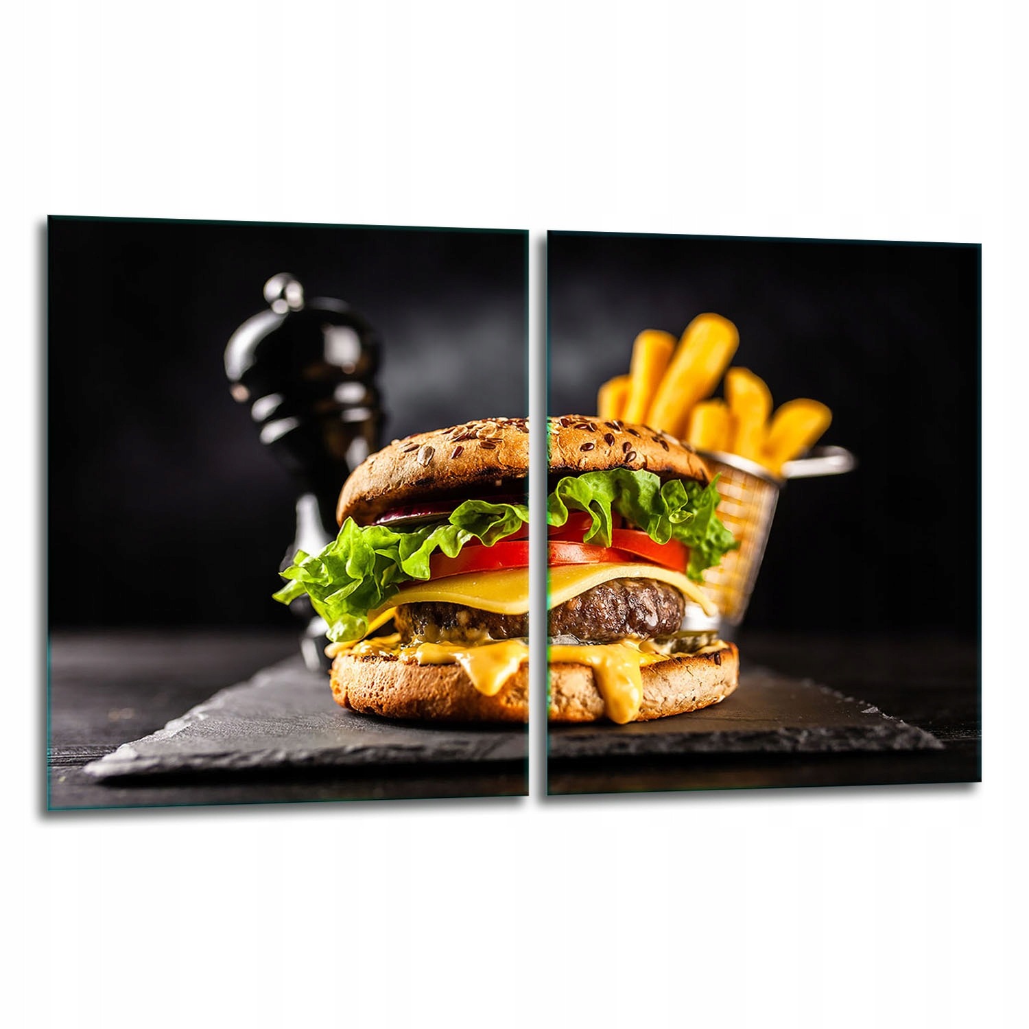 2x Skleněná Ochranná Deska Na Sporák 40x52 Hamburger 7v1