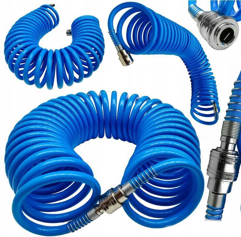 Wąż Przewód 8x12mm 20 m Spiralny Pneumatyczny Do Kompresora Sprężarki