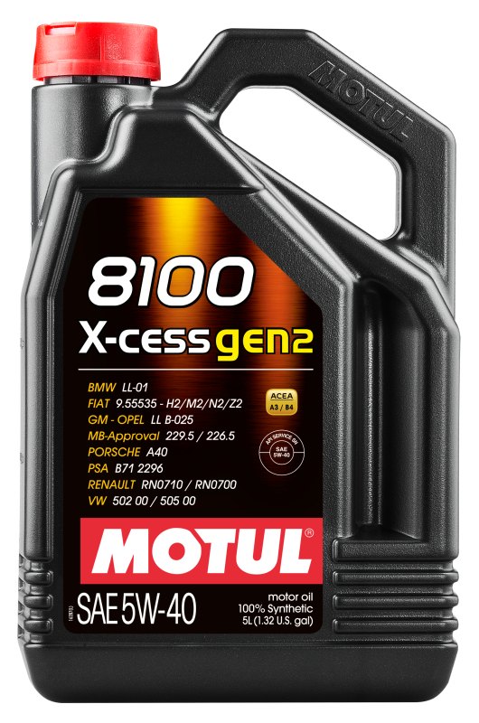 Olej Motul 5V40 5 L 8100 X-cess GEN2 502.00 505.00 229.5 226.5 A40 B