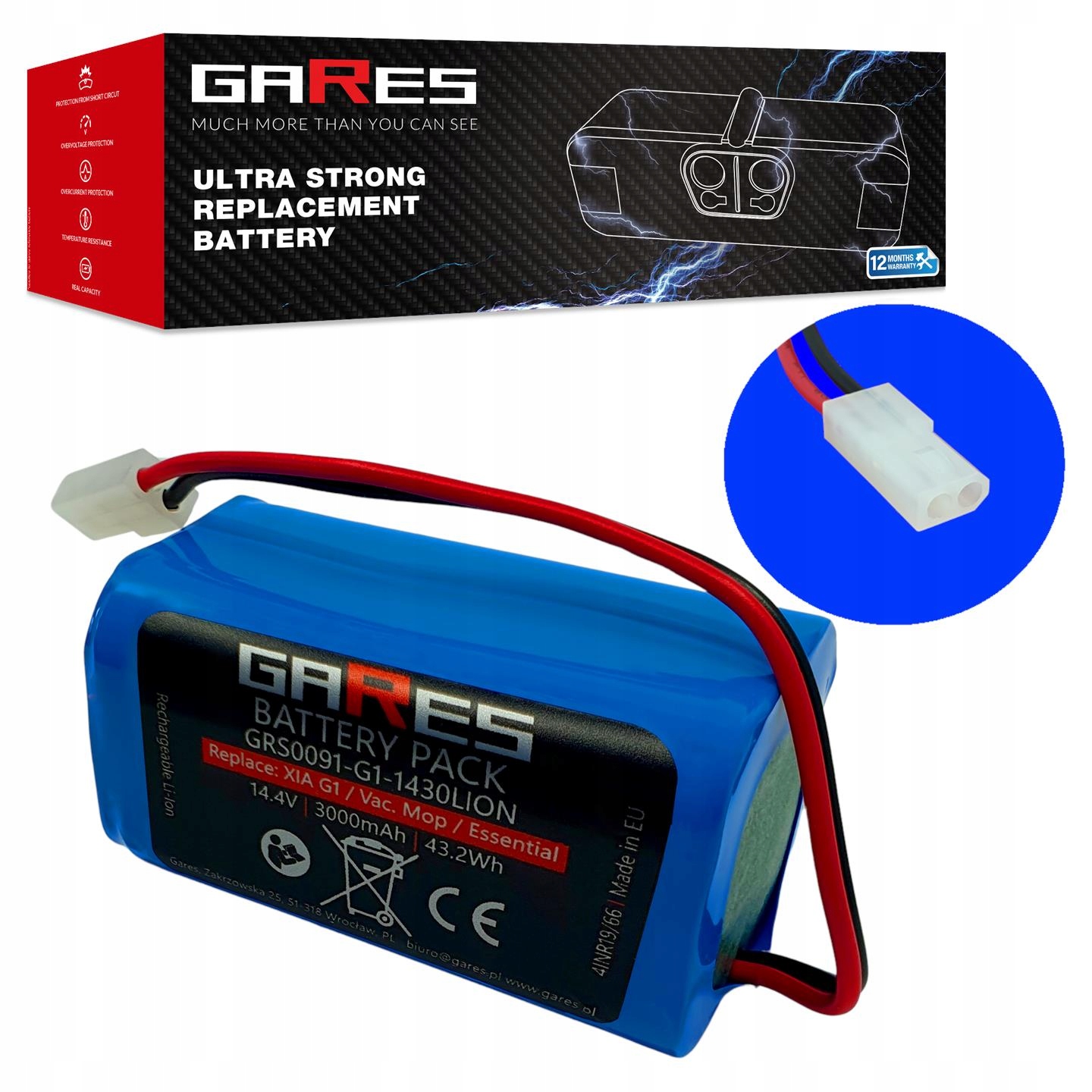 Akumulator Gares do Xiaomi Mi Vacuum-Mop Essential G1 14,4V 3,0Ah