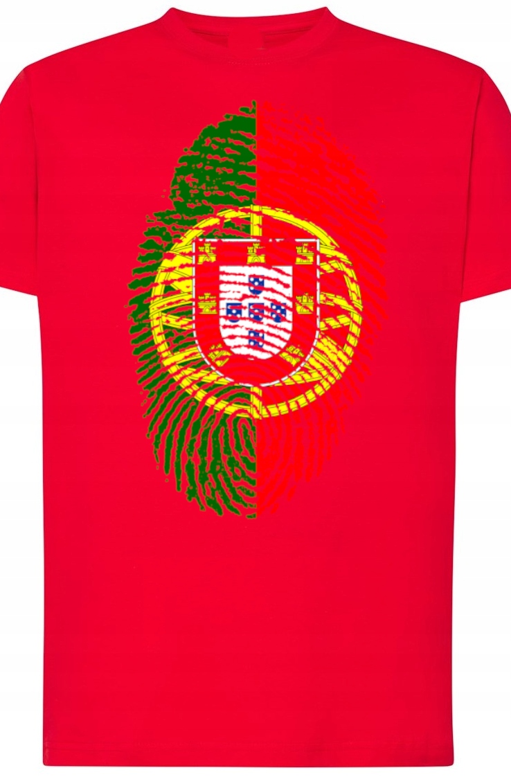 

Portugalia Odcisk Flaga T-Shirt Męski Rozm.L