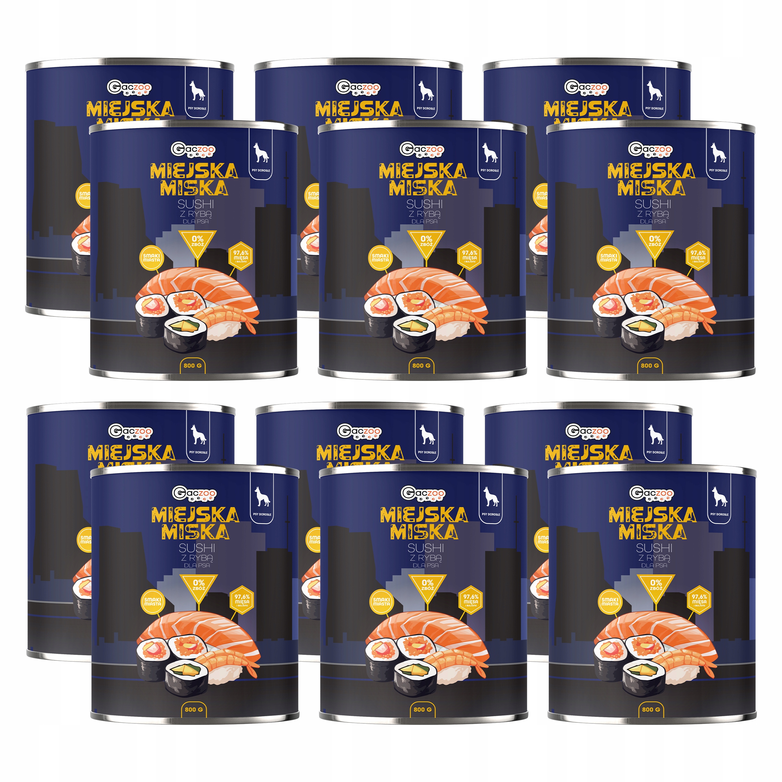 Levně Gaczoo Městská miska bezobilná krmivo pro psy Sushi s rybou 12 x 800 g