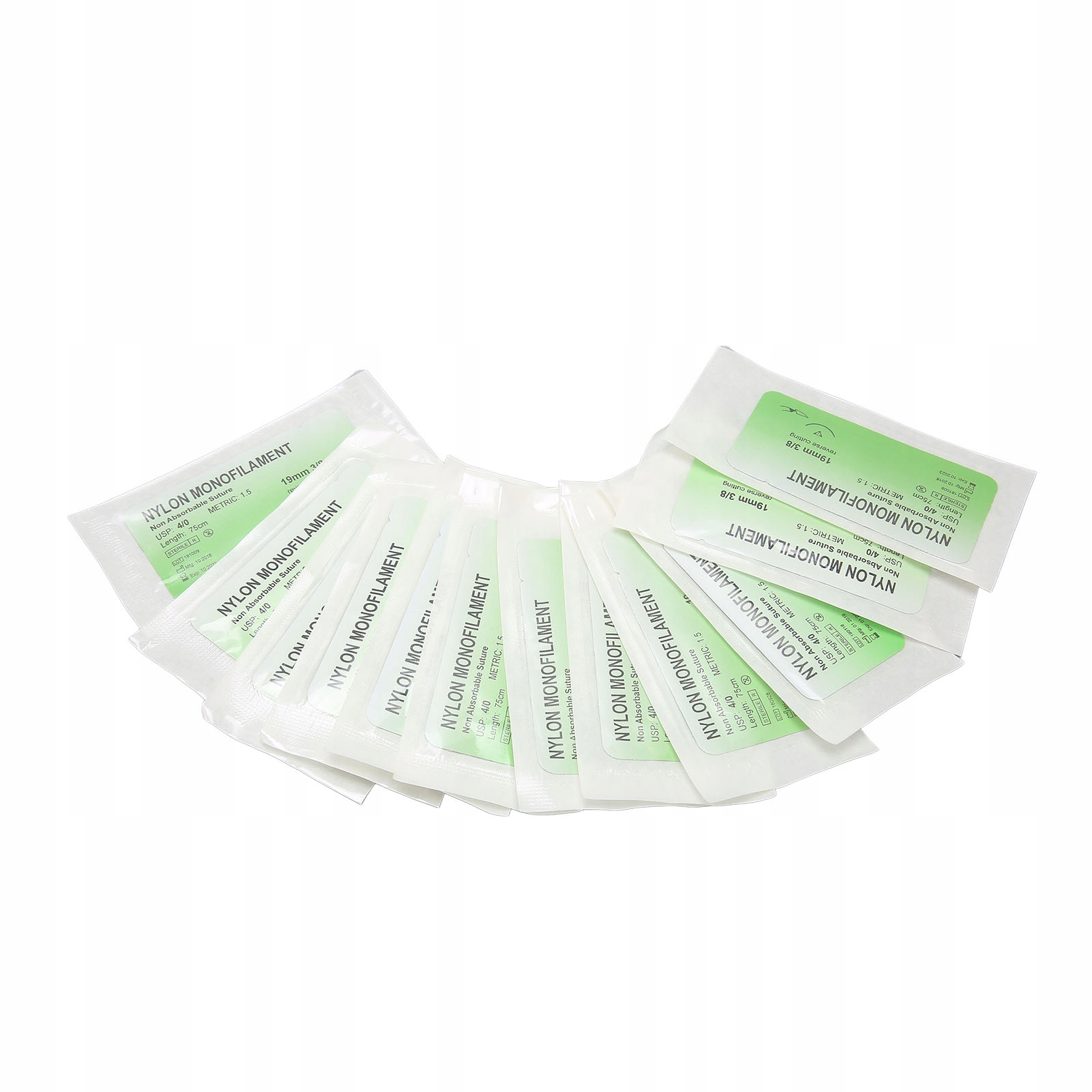 12 szt. Nici chirurgiczne Nylon 4/0 szwy