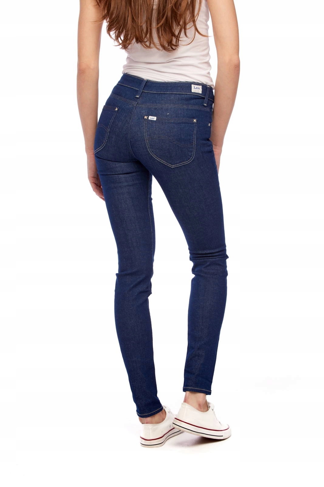 Dámské džínové úzké nohavice kalhoty Lee Scarlett Worker Navy L31FRO36 26/33