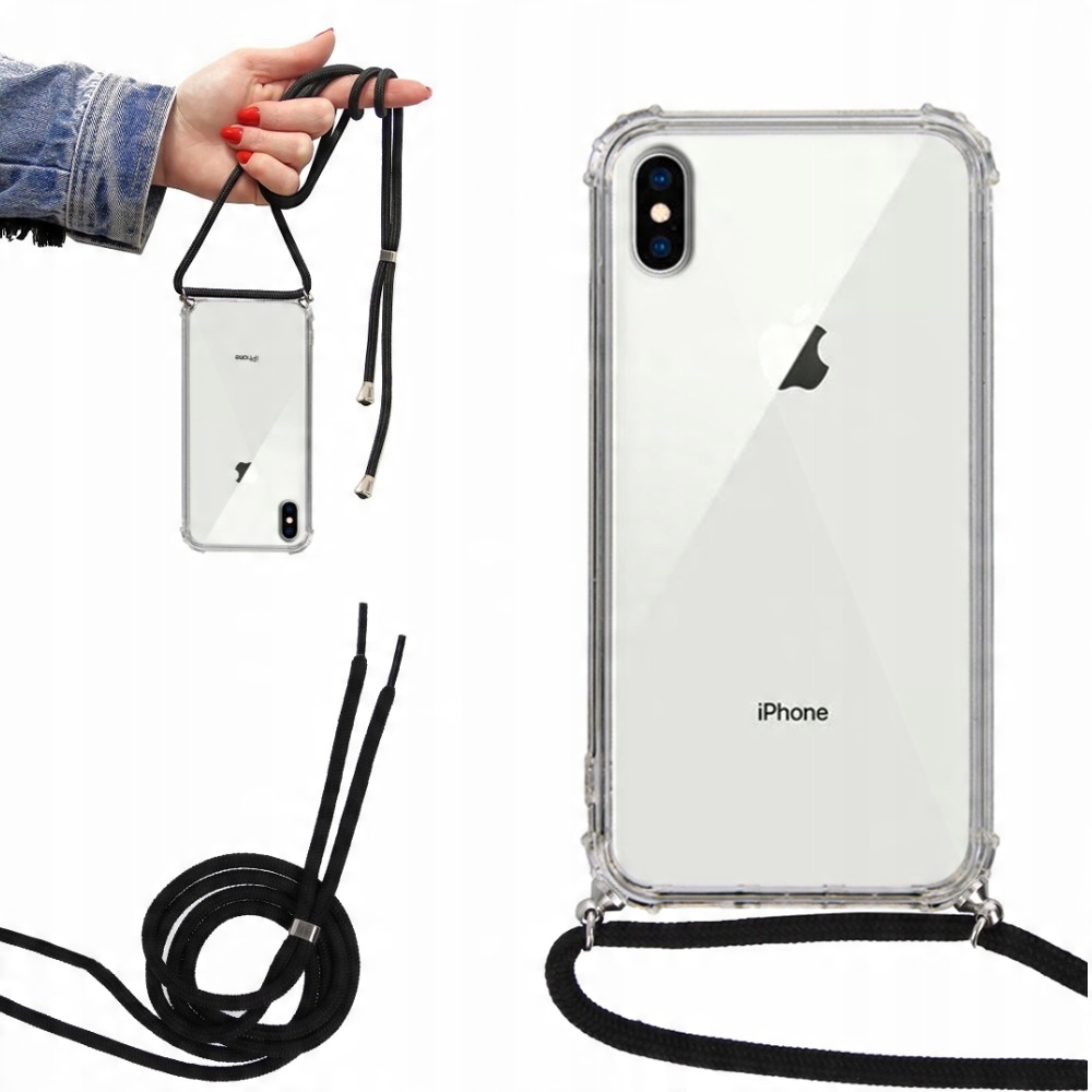 

Etui Crossbody do Iphone Xs Czarny Sznurek Smycz