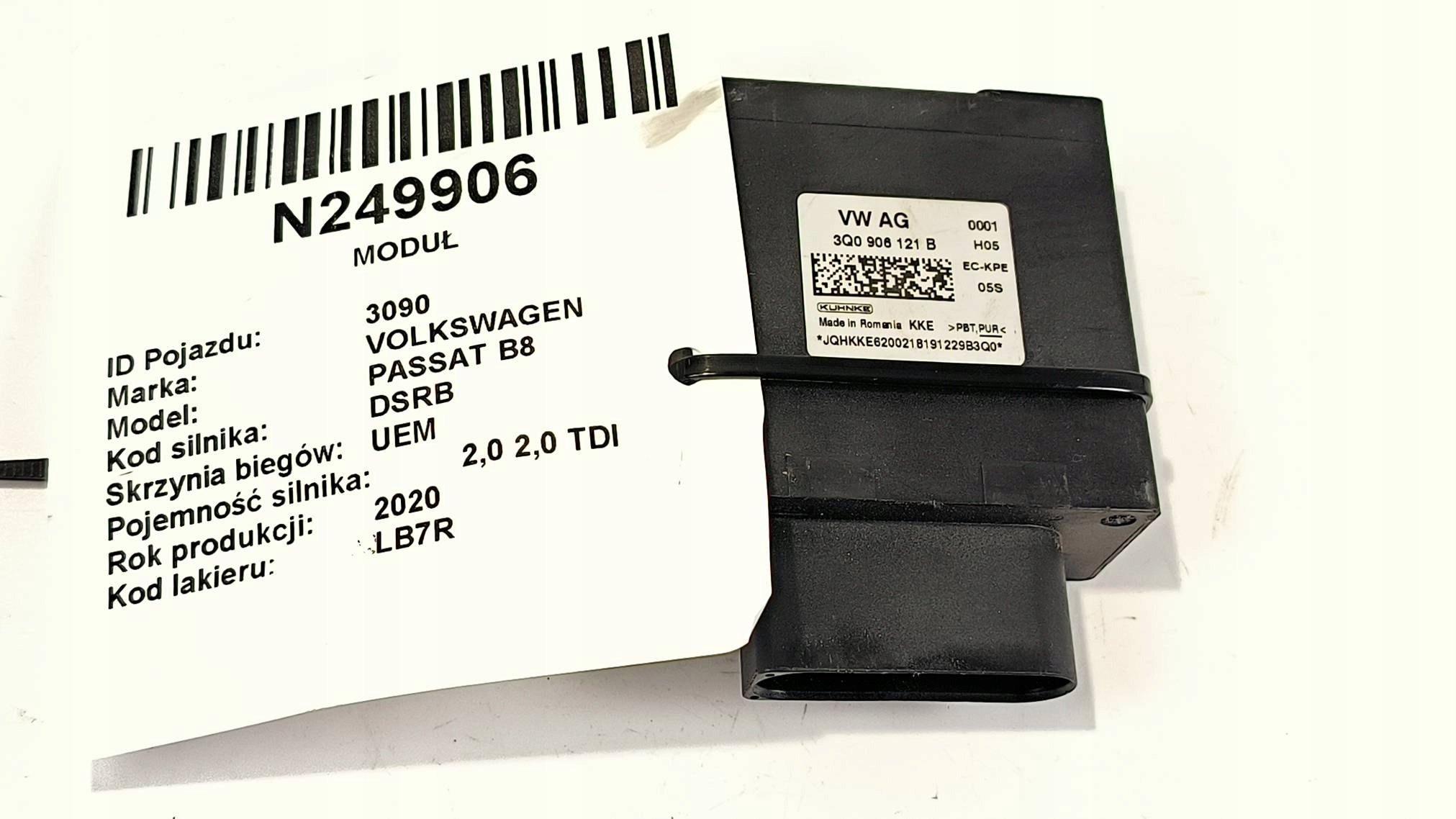 Module POMPY Carburant 3Q0906121B VOLKSWAGEN PASSAT B8