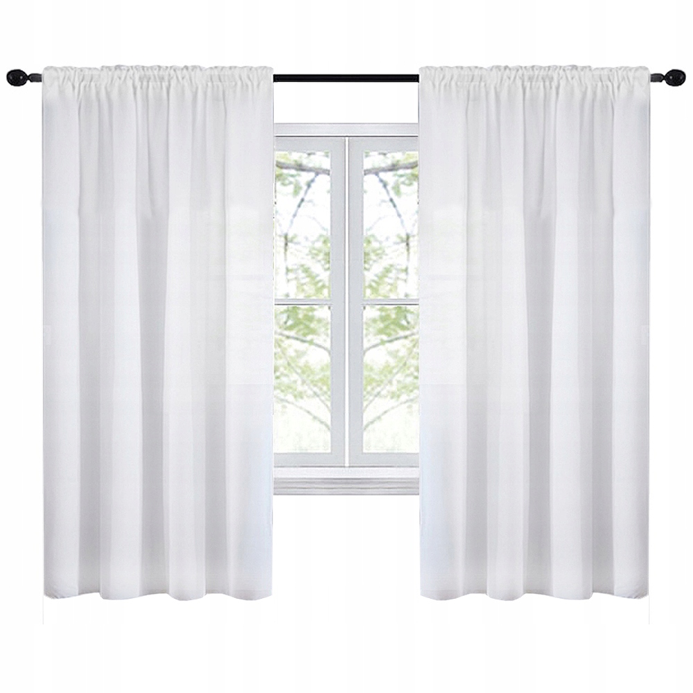 

Firana Gotowa Z Woalu Biała Na Żabki 145x160 Taśma