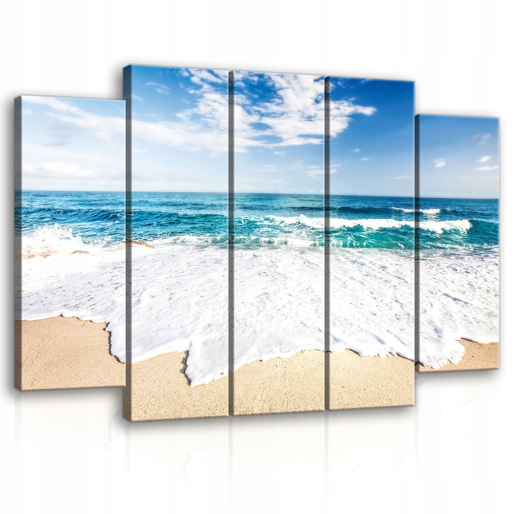 Obraz 150x100 More oceán pláž vlny piesok obloha oblaky príroda