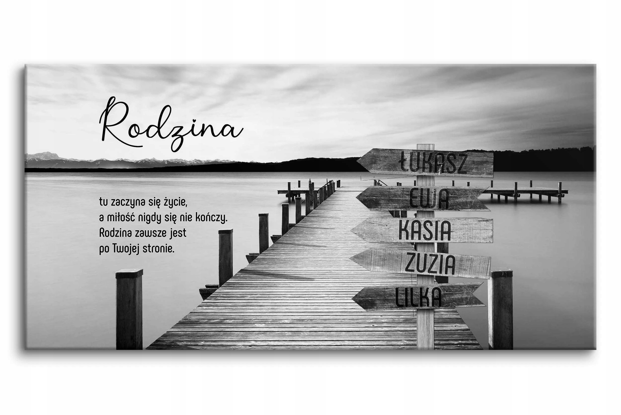 Obraz obrazy na ścianę ścienne z cytatem imiona na drogowskazach 60x120