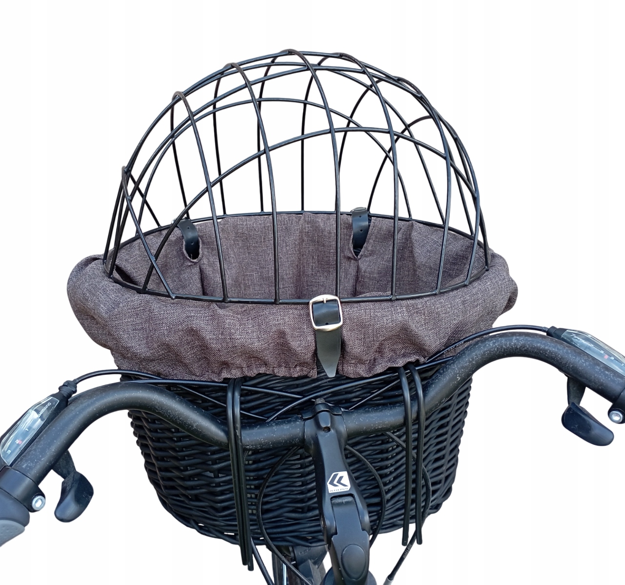 Koszyk wiklinowy na Rower z wkładem i poduszką Transporter dla Psa do 10kg