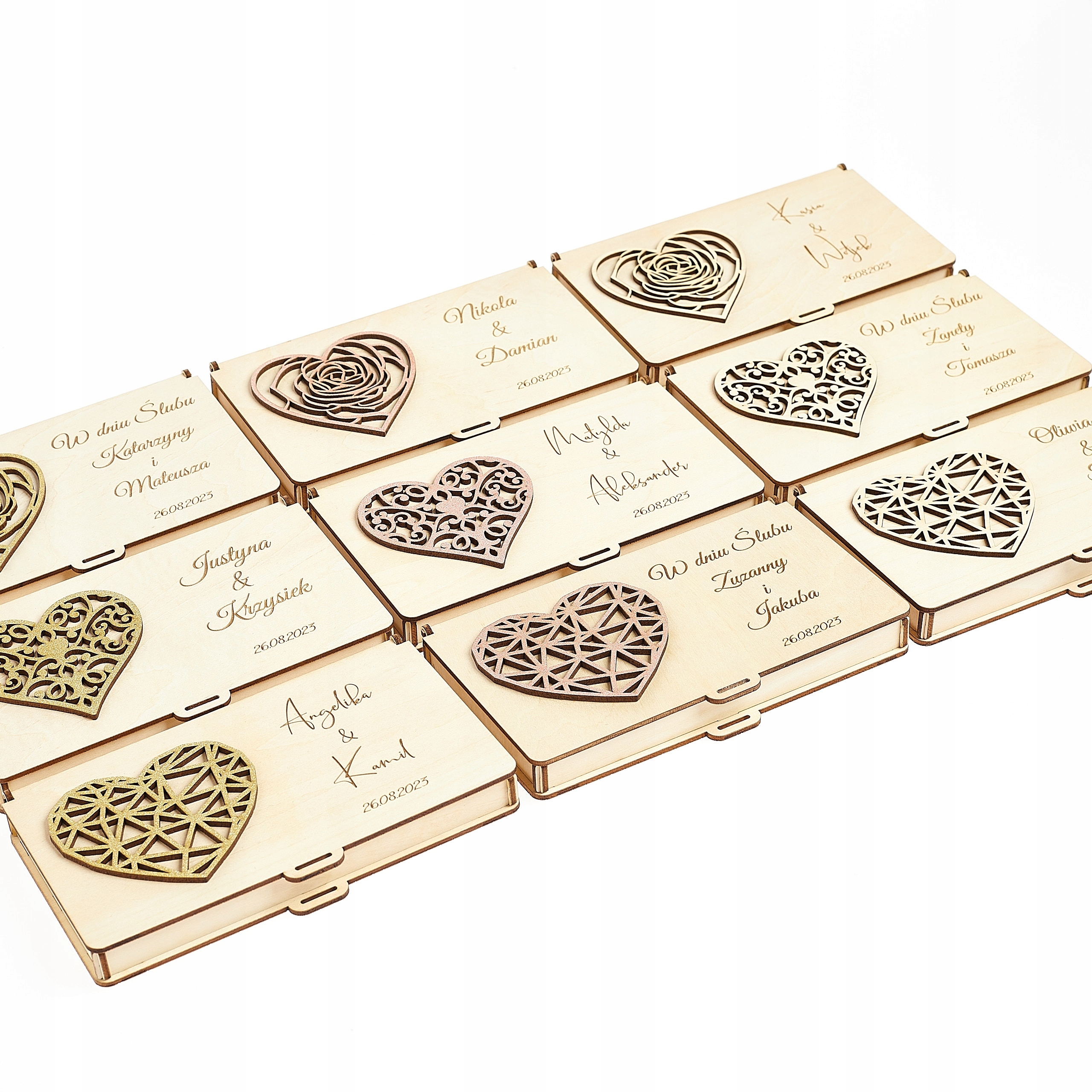 PUDEŁKO ŚLUB NA PIENIĄDZE KOPERTE PREZENT PAMIĄTKA WESELE Szerokość produktu 10 cm