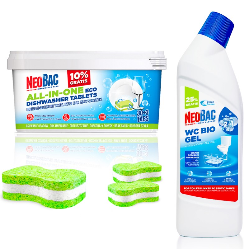 

NeoBac Ekologiczne tabletki do zmywarki 33+ Żel Wc