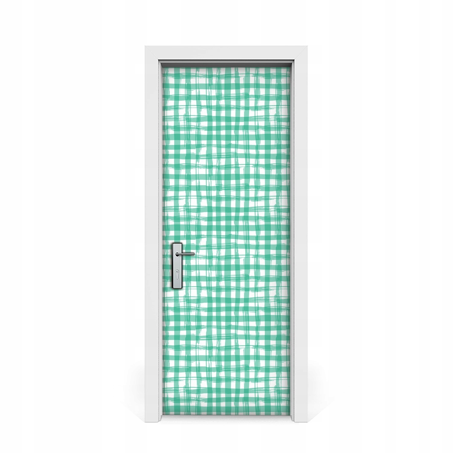 

Naklejka na drzwi okleina Zielona krata 75x205
