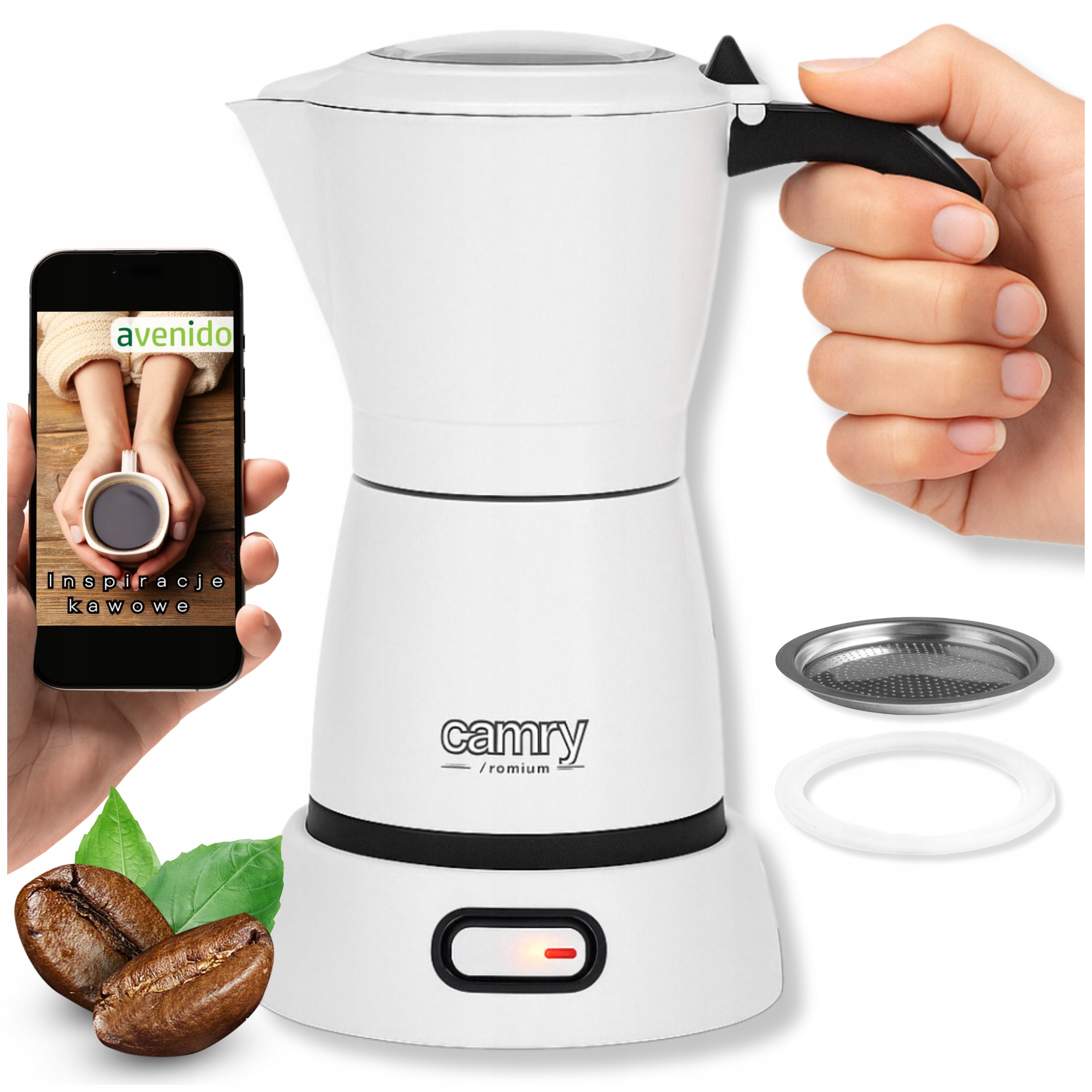 Elektrický kávovar Camry 300 ml 6 šálků Espresso kávovar 480 W