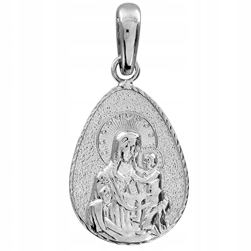 SREBRNY MEDALIK Z MATKĄ BOSKĄ Z DZIECIĄTKIEM DUŻY Rodzaj Srebrne
