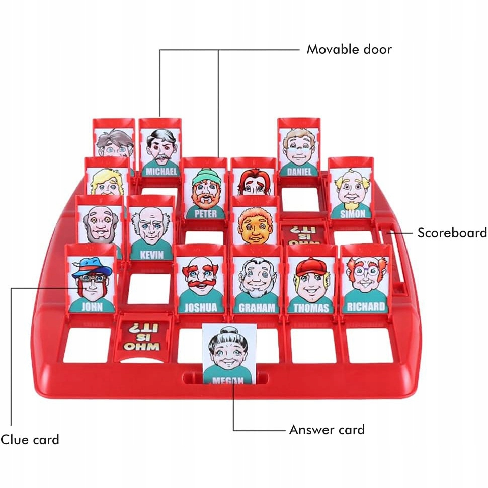 ZGADNIJ KTO TO? GRA RODZINNA PLANSZOWA TOWARZYSKA ROZRYWKOWA 2 OSOBY WOOPIE Wydawca Woopie