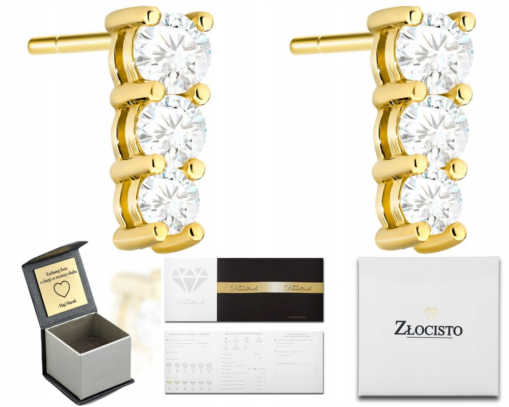 Zlaté Náušnice S Ryzost 585 Na Pízdě