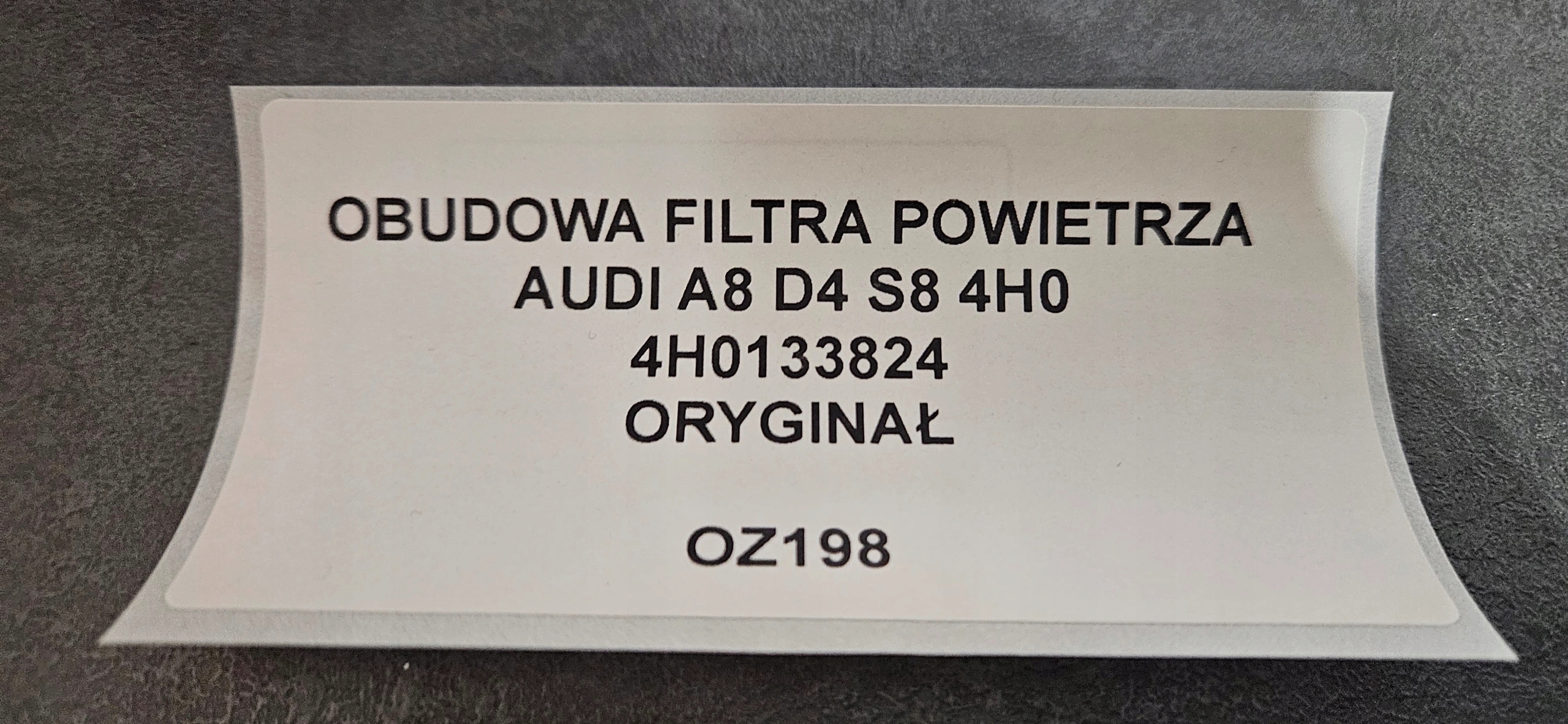 Gehäuse filter luft AUDI A8 D4 S8 Original 4H0133824