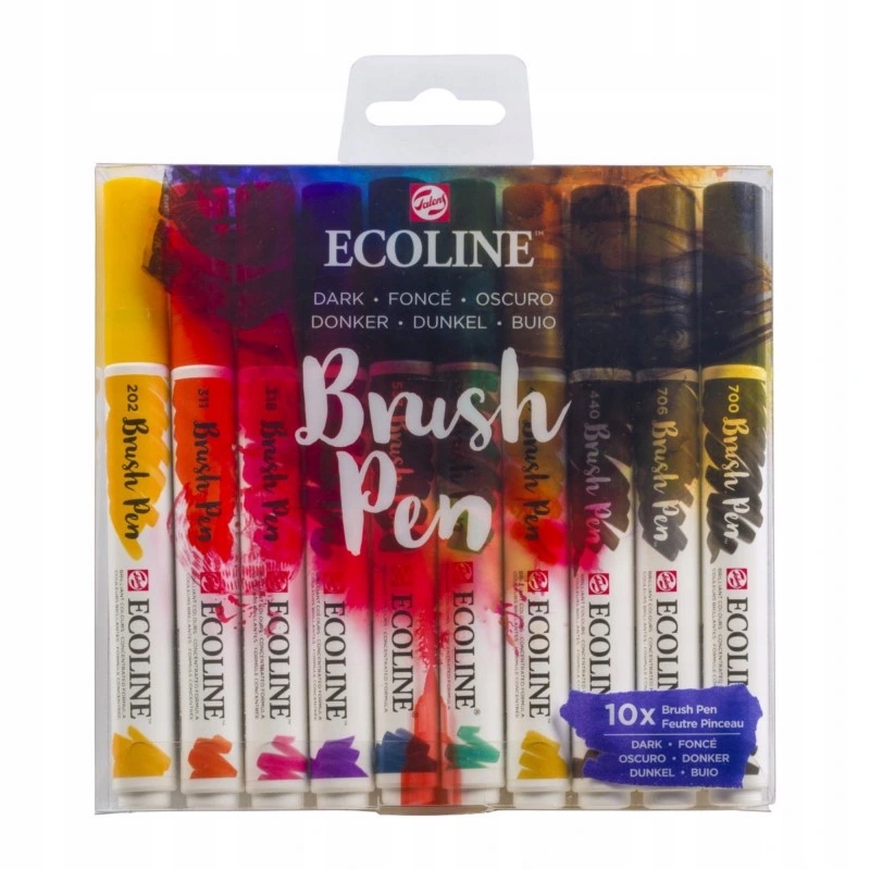 Akvarelový Ecoline Brush Pen, 10ks tmavé