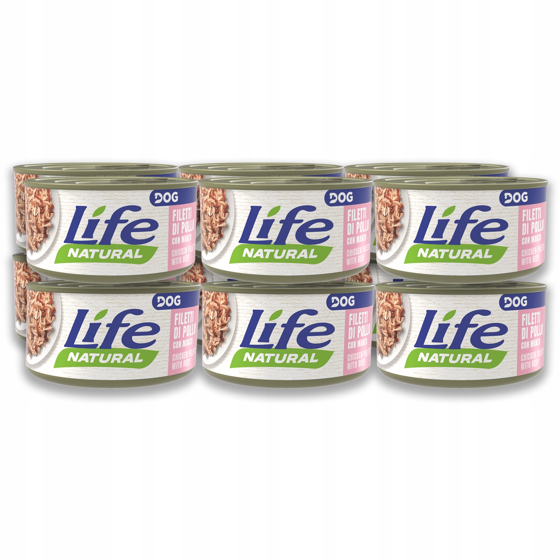 Levně Life Dog Krmivo pro psa konzerva 90g 12x90g Filé z kuřecího masa hovězí maso