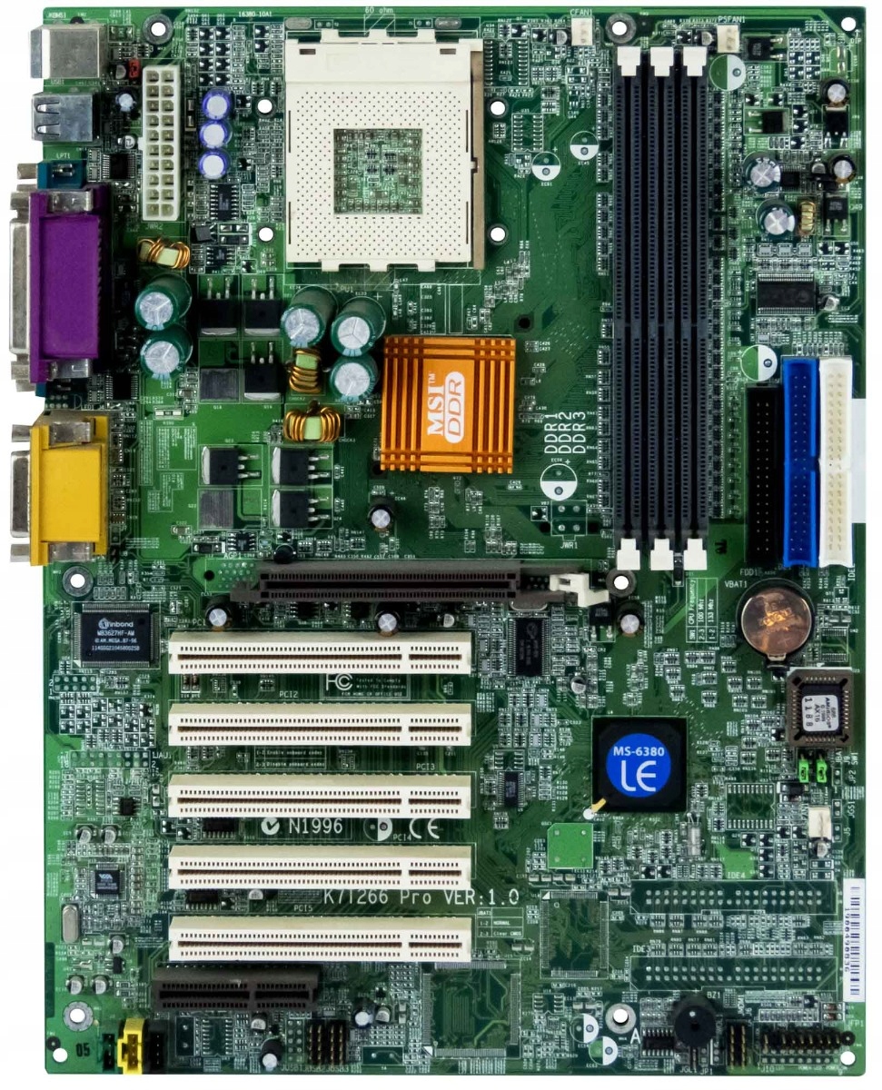 Msi K7T266 Pro Socket 462 Ddr Agp Pci